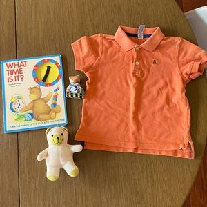 🧸 Boys Polo and Book 📕 Teddybear Bundle
